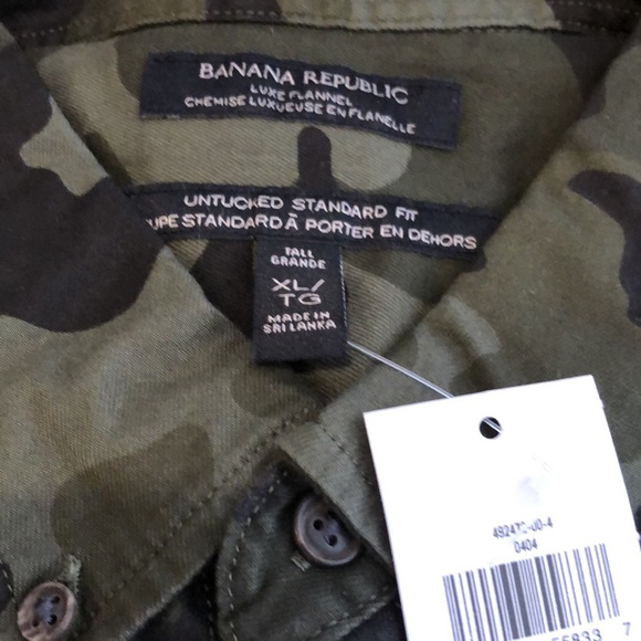 Banana Republic Luxe Flannel Camouflage Dress Shirt - Brand New - Picture 2 of 2